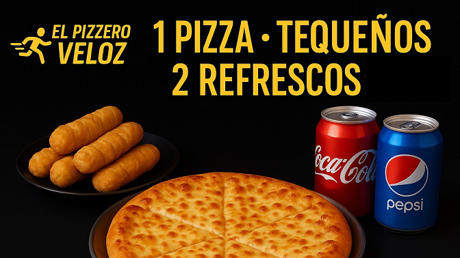 Combos de Pizza, Tequeños y 2 refrescos por 19,70