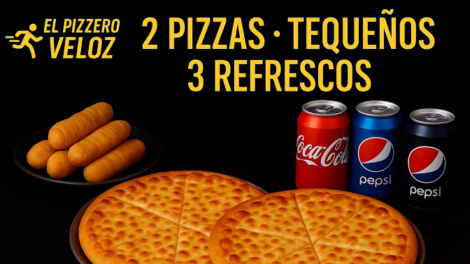 Combos de Pizzas, Tequeños y 3 refrescos por 28,70