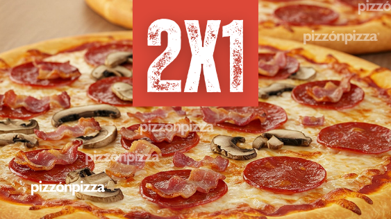 2 X 1 EN PIZZA MEDIANA HASTA 5  INGREDIENTES LOCAL Y RECOGER