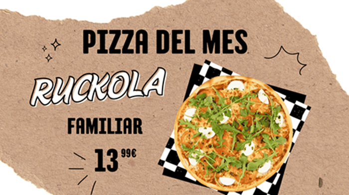 Disfruta de la pizza Familiar Ruckola hasta el 31 de Agosto.
