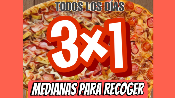 TRES PIZZAS MEDIANAS ESPECIALIDAD.   24,45 €