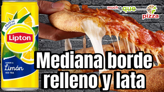 PIZZA MEDIANA CON EL BORDE RELLENO DE QUESO  O DOS PISOS MÁS BEBIDA 14,35 €