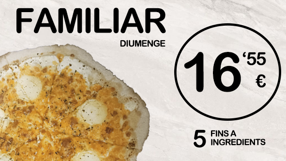Pizza Familiar a domicili els  diumenges fins 5 ingredients