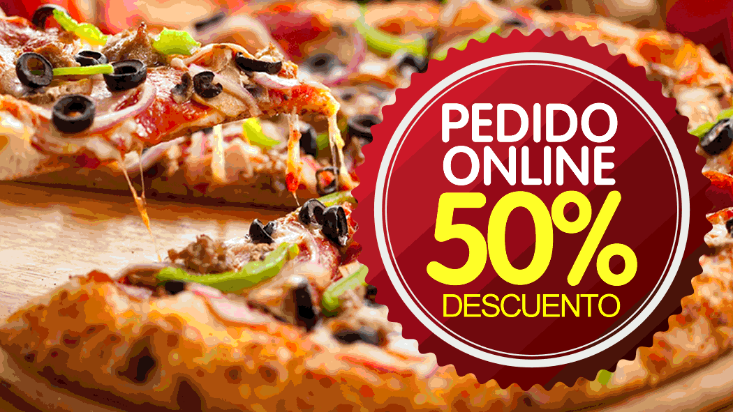40% en el pedido de una pizza en cualquier tamaño, TODOS LOS DIAS DE LA SEMANA