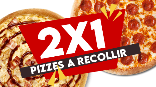 DISFRUTA TODOS LOS DIAS DE NUESTRA OFERTA DEL 2 X 1 EN PIZZAS FAMILIARES Y MEDIANAS. APARTIR DE 4 INGREDIENTES O DE LA CARTA.