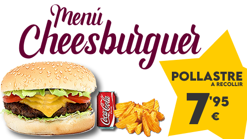 MENÚ CON HAMBURGUESA POLLO COMPLETA MAS PATATAS DELUXE Y REFRESCO LATA.
