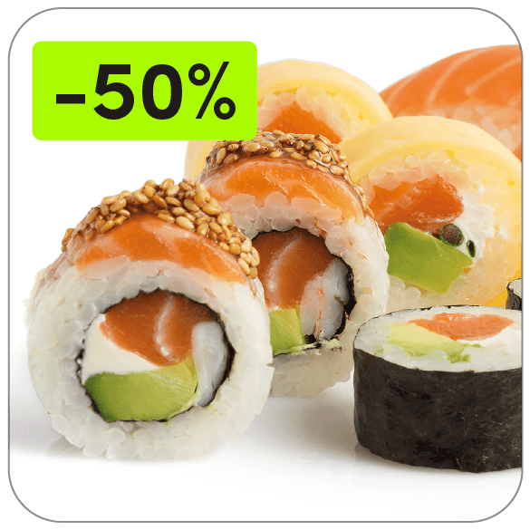 Compra un Roll, y la 2ª unidad de Makis, Rolls Clásicos y Creaciones te sale a mitad de precio.
