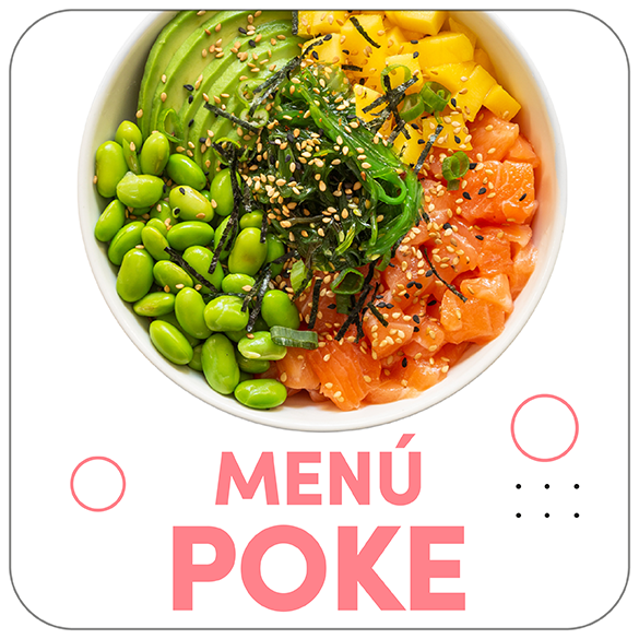El plan ideal para tu almuerzo: poke bowl con entrante, directo a tu casa o lugar de trabajo.