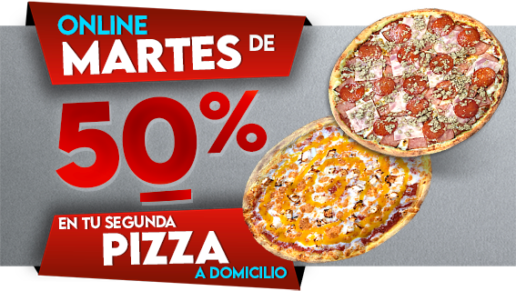 2 pizzas familiares por solo 20