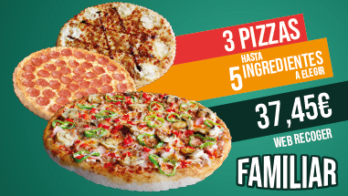 3 Familiares hasta 5 ingredientes Local y Recoger