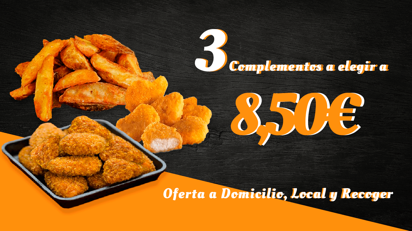 Añade 3 complementos a tu combo.