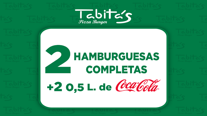 Dos Hamburguesas Completas mas dos refrescos de 0.5 Lt ppor 8€