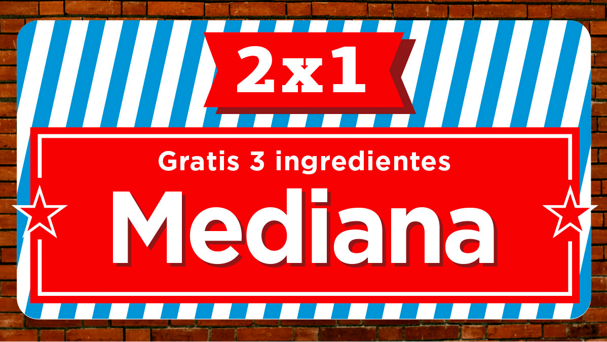promocion pedidos web de 2x1 pizzas medianas por 12€ (3 Ingredientes gratis)