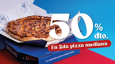Segunda pizza mediana al 50% Segunda mediana al 50%